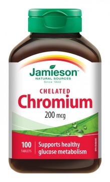 Jamieson Chróm 200 mcg v chelátovej forme 100tbl.