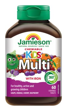 Jamieson Multi Kids multivitamín so železom tablety na cmúľanie pre deti 60tbl.