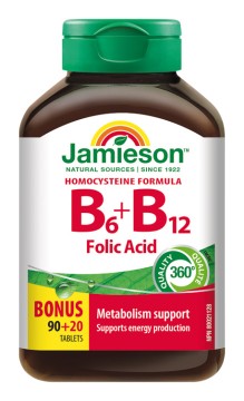 Jamieson Vitamíny B6, B12 a kyselina listová 110tbl.