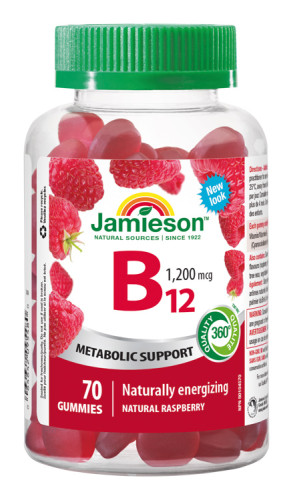 Jamieson Vitamín B12 Gummies 1200 mcg želatínové pastilky 70 pas.