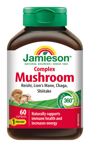 Jamieson Mushroom Complex – Komplex húb na cholesterol, imunitu a energiu 60cps.