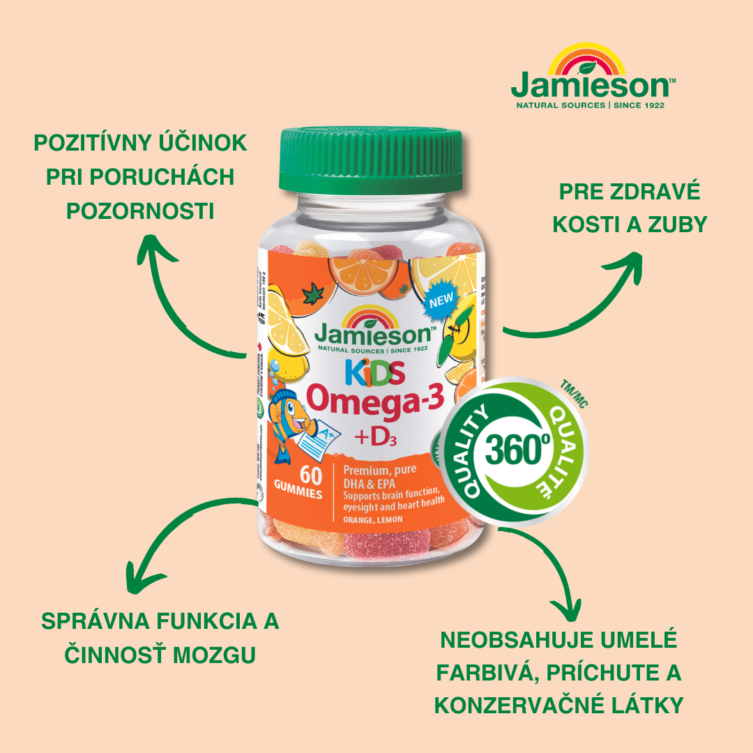 Jamieson Omega3 Kids Gummies žuvacie pektínové pastilky pre deti